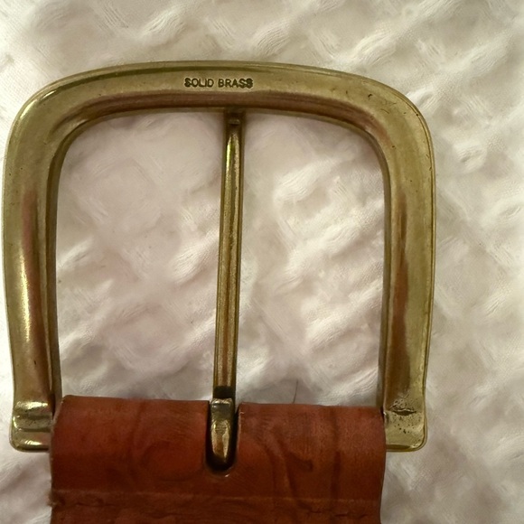 Lauren Ralph Lauren Brown Embossed Leather Belt main image 9
